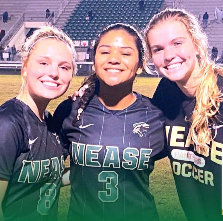 The Nease girls soccer team was all smiles following a 5-0 win against Providence School on senior night.